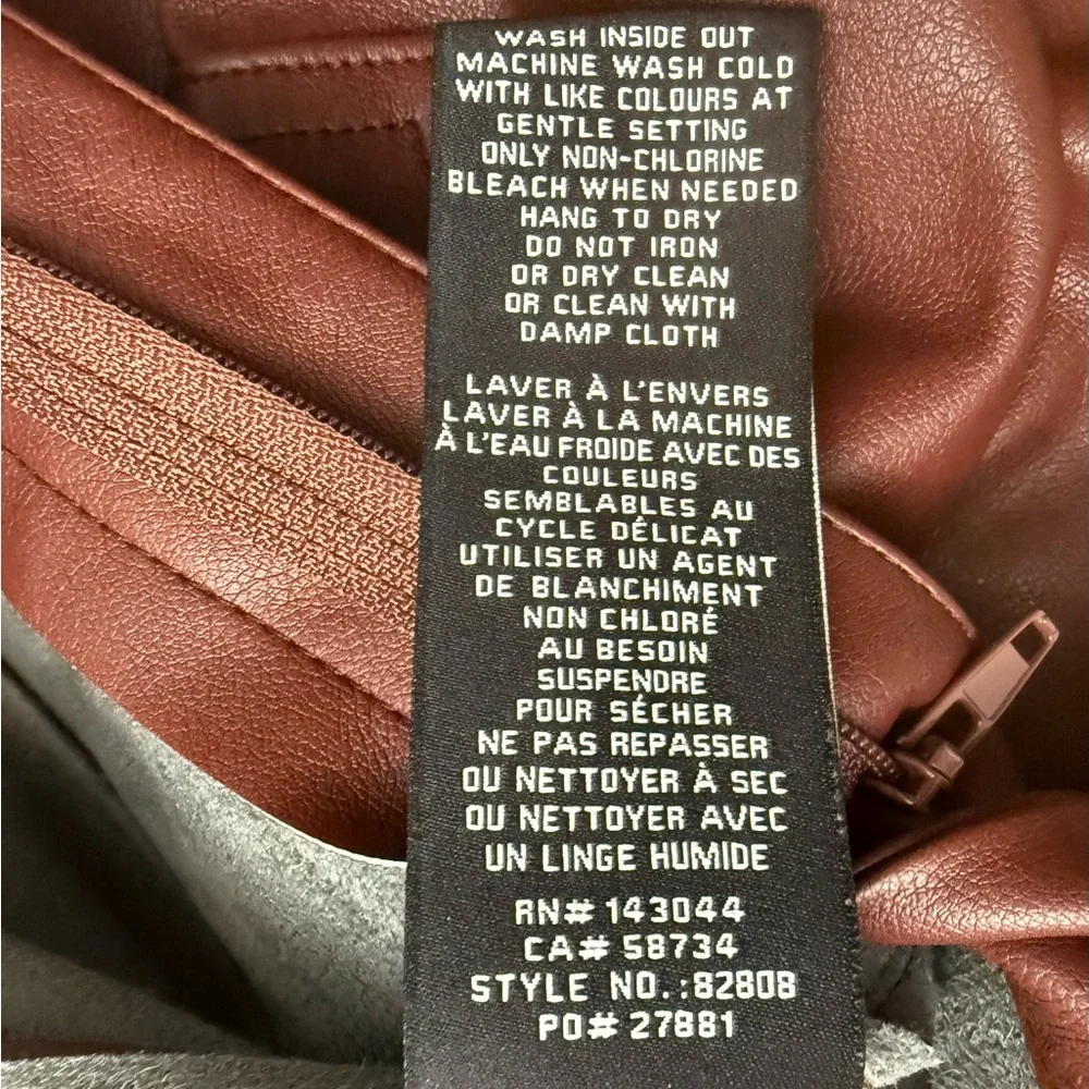 7 For All Mankind Brown Faux Leather High Rise Boot Cut Pants Size XS - Picture 5 of 7